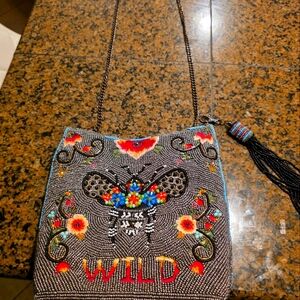 Embroidered Beaded Crossbody Bag - Multicolor Mary Frances "WILD"